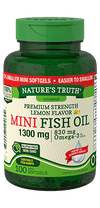 Lemon Flavor Mini Fish Oil Premium Strength 1300MG